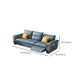 Stainless Steel Blue Genuine Leather Living Room Flared Arm Sofa Clearhalo 'furn' 'furn_sofas' 'Furniture' 'Living Room Furniture' 'Sofa' 'sofas' 7741281