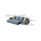 Stainless Steel Blue Genuine Leather Living Room Flared Arm Sofa Clearhalo 'furn' 'furn_sofas' 'Furniture' 'Living Room Furniture' 'Sofa' 'sofas' 7741284