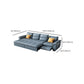 Stainless Steel Blue Genuine Leather Living Room Flared Arm Sofa Clearhalo 'furn' 'furn_sofas' 'Furniture' 'Living Room Furniture' 'Sofa' 'sofas' 7741285
