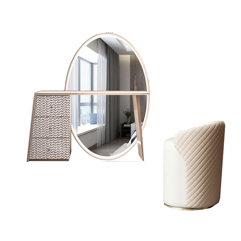 Glam leisteen make -upkruidtafel ontlasting in beige met 57 "hoge spiegel