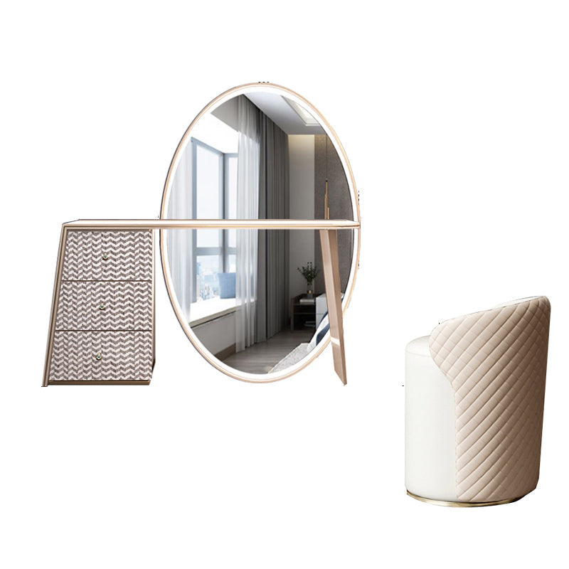 Glam leisteen make -upkruidtafel ontlasting in beige met 57 "hoge spiegel