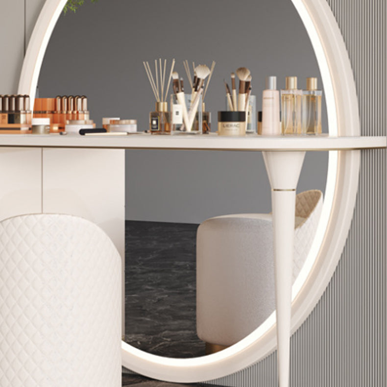 Glam leisteen make -upkruidtafel ontlasting in beige met 57 "hoge spiegel