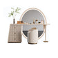 Glam Slate Makeup Dreshing Tabinet Tabouret en beige avec un miroir de 57 "de haut