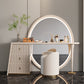 Glam Slate Makeup Dreshing Tabinet Tabouret en beige avec un miroir de 57 "de haut