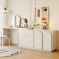 3-Drawer Lighted Mirror Make up Vanity Set in White with Stool
