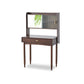 51.97" High 1-Drawer Vanity Desk/Mirror and Stool in Cherry Wood Makeup Vanity 30"L x 17"W x 52"H Dark Walnut Clearhalo 'Bedroom Furniture' 'furn' 'furn_makeup_vanities' 'Furniture' 'Makeup Vanities' 'makeup_vanities' 7741452