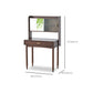 51.97" High 1-Drawer Vanity Desk/Mirror and Stool in Cherry Wood Clearhalo 'Bedroom Furniture' 'furn' 'furn_makeup_vanities' 'Furniture' 'Makeup Vanities' 'makeup_vanities' 7741468