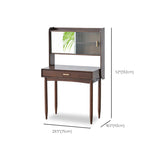 51.97" High 1-Drawer Vanity Desk/Mirror and Stool in Cherry Wood Clearhalo 'Bedroom Furniture' 'furn' 'furn_makeup_vanities' 'Furniture' 'Makeup Vanities' 'makeup_vanities' 7741468