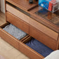Traditional Wood & Glass Vanity Desk in Cherry with 6 Drawers - 94.5" W