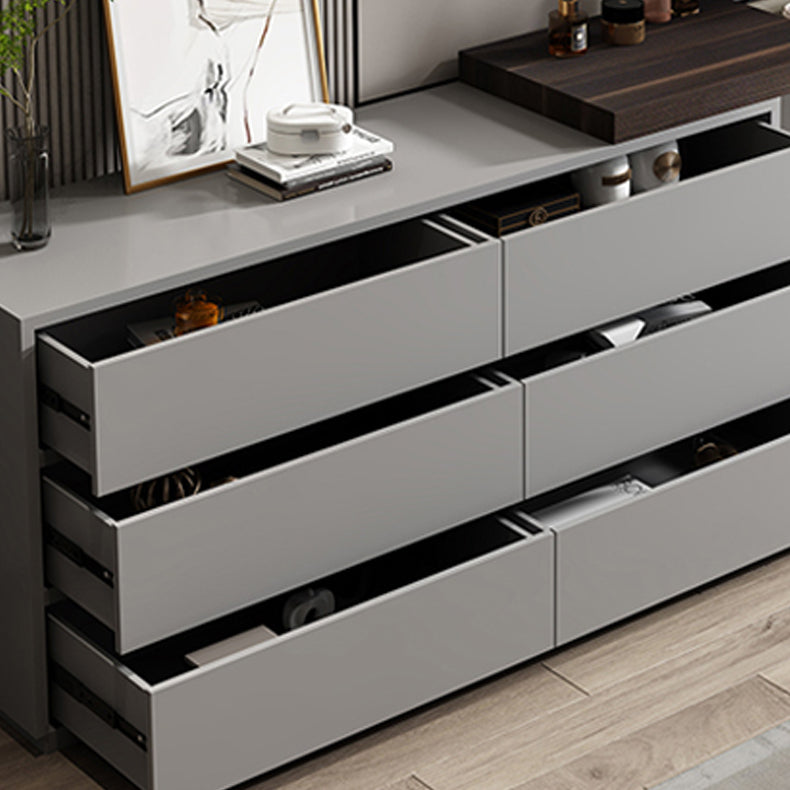 Moderne 6-lading flip-top make-up ijdelheid set met spiegel en ontlasting