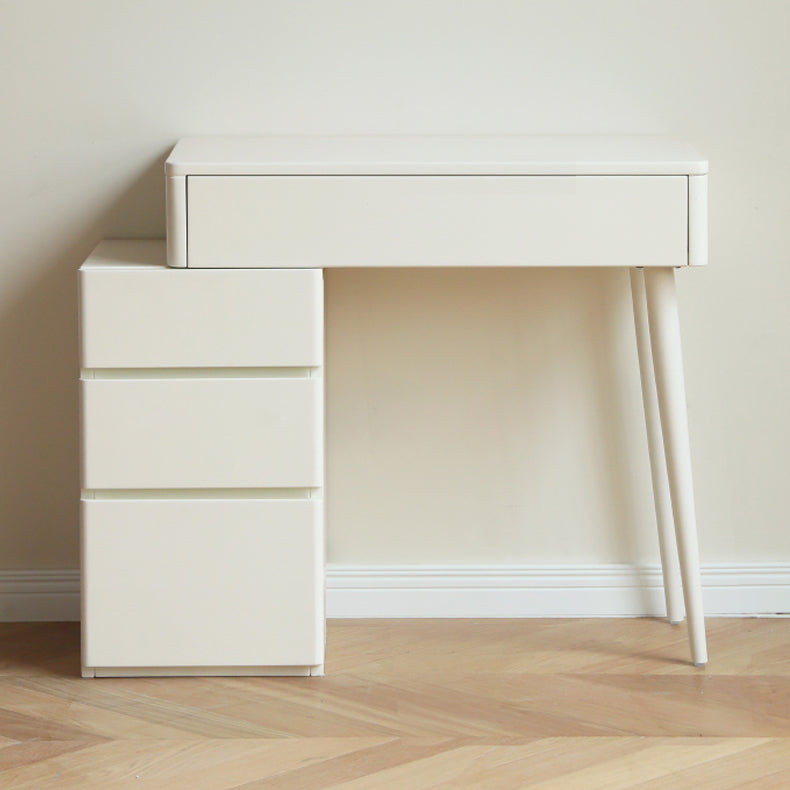 31.5" W Cream Solid Wood Vanity Makeup Dressing Table Set with Drawers