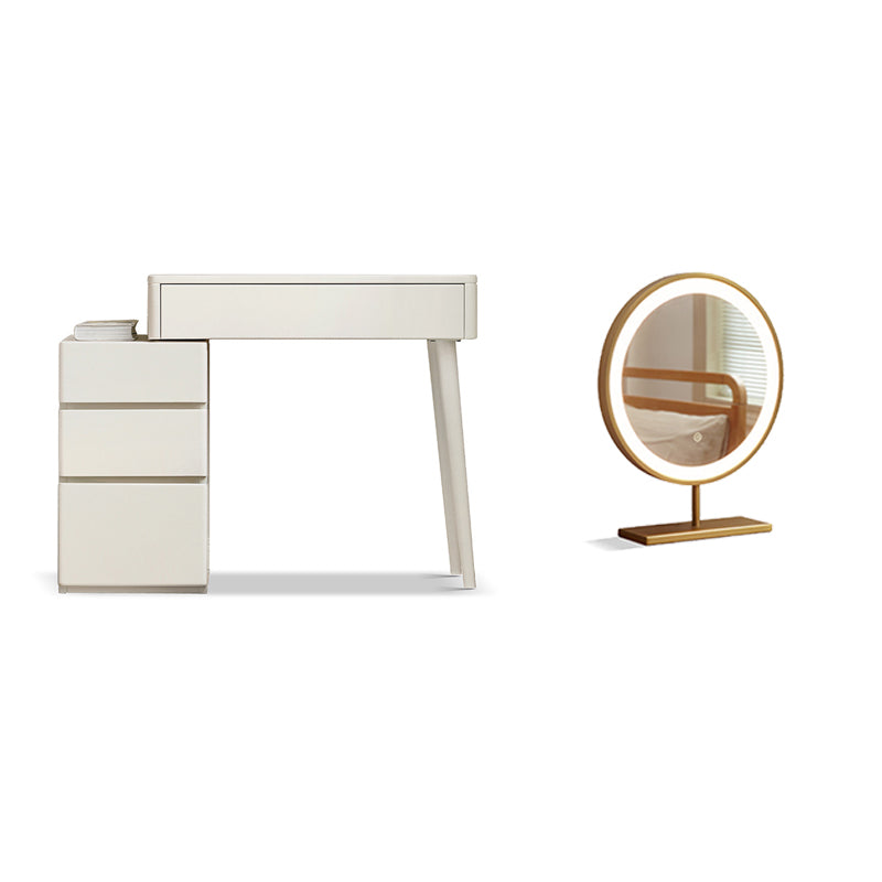 31.5" W Cream Solid Wood Vanity Makeup Dressing Table Set with Drawers