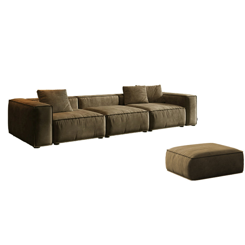 リビングルームの茶色の現代の染色抵抗性四角い腕ソファ