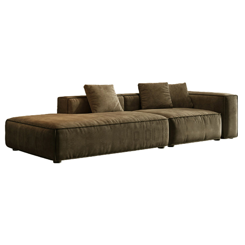 リビングルームの茶色の現代の染色抵抗性四角い腕ソファ