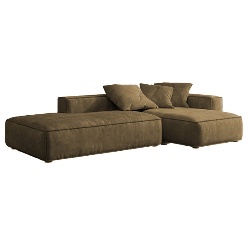 リビングルームの茶色の現代の染色抵抗性四角い腕ソファ