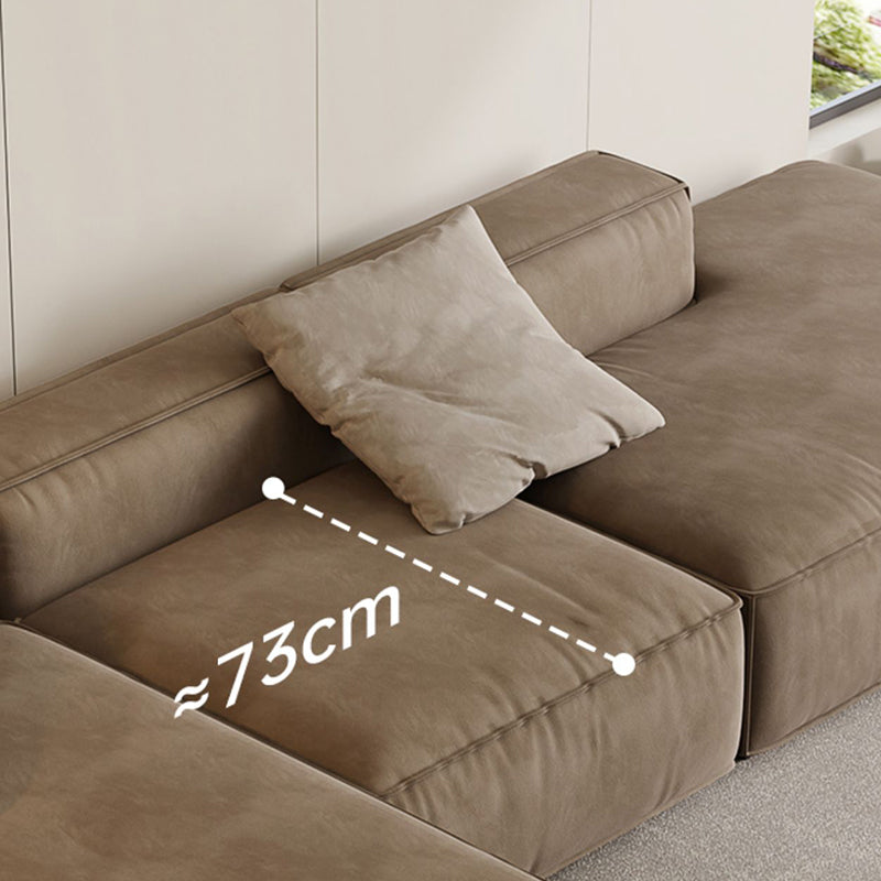 リビングルームの茶色の現代の染色抵抗性四角い腕ソファ