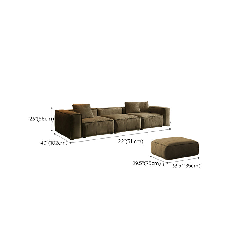 リビングルームの茶色の現代の染色抵抗性四角い腕ソファ