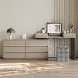 Moderne grijze flip -top ijdelheid tafel en ontlasting met opslag - 30,3 "High