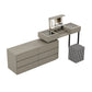 Moderne grijze flip -top ijdelheid tafel en ontlasting met opslag - 30,3 "High