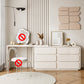 Cream Pine Wood Vanity Make up Table Set with Stool and Mirror