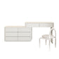 Contemporary Cream Wooden Make up Dressing and Stool with Drawers