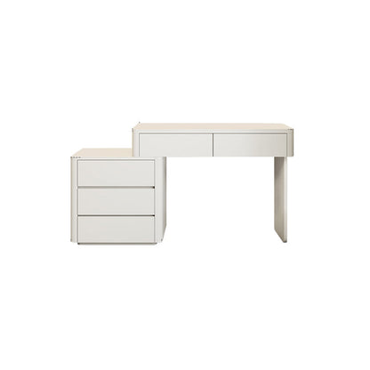 Contemporary Cream Wooden Make up Dressing and Stool with Drawers