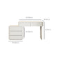 Contemporary Cream Wooden Make up Dressing and Stool with Drawers