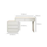 Contemporary Cream Wooden Make up Dressing and Stool with Drawers