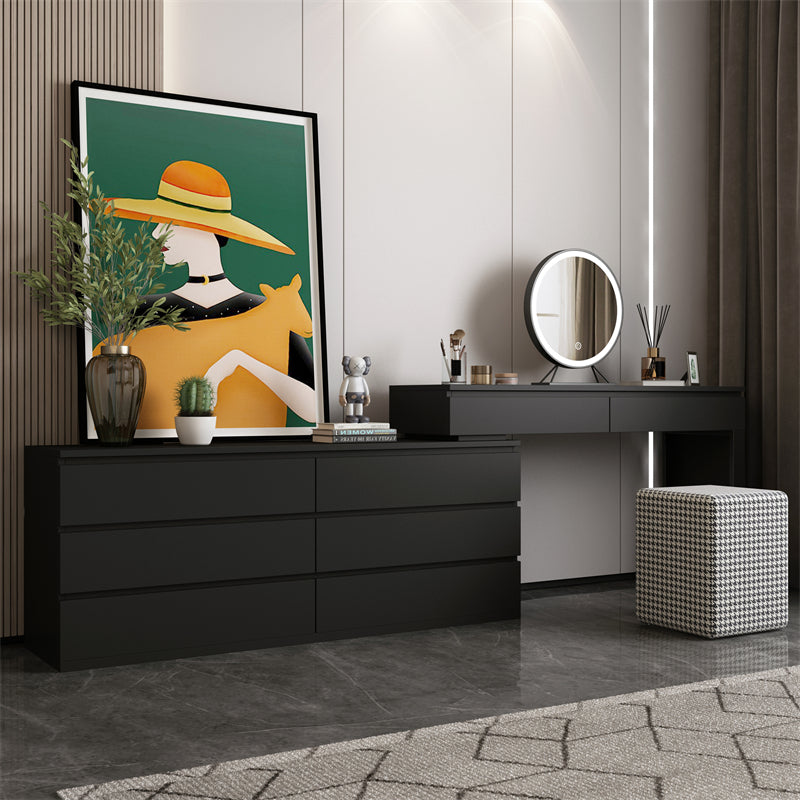 3-piece Vanity Table Set with LED Lighted Mirror Vanity Make Up Table/Stool Set