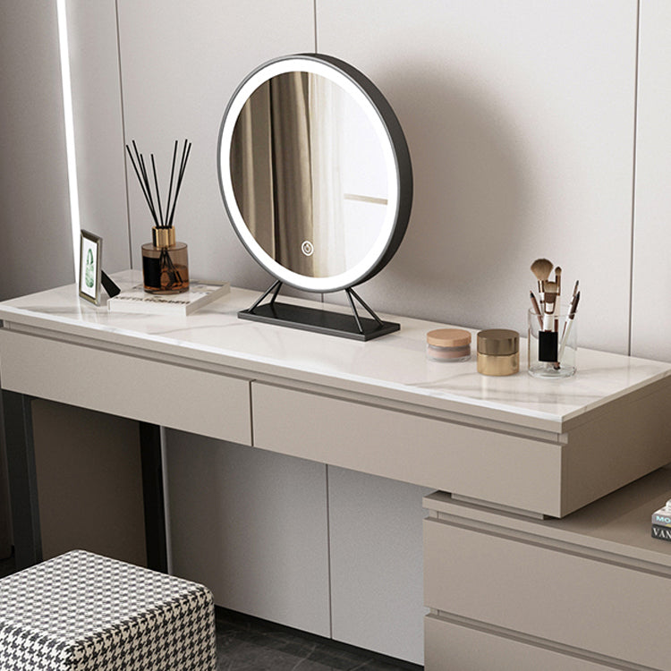 3-piece Vanity Table Set with LED Lighted Mirror Vanity Make Up Table/Stool Set