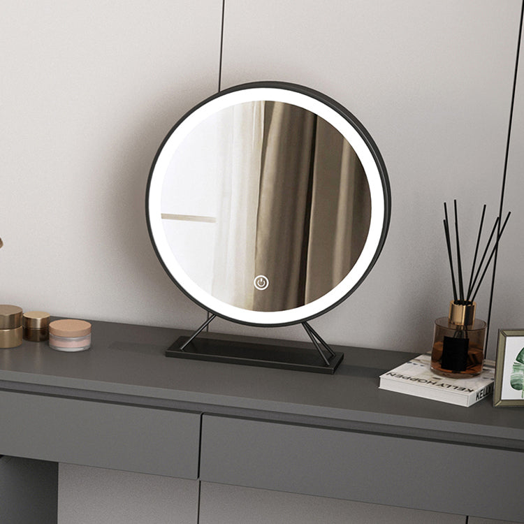 3-piece Vanity Table Set with LED Lighted Mirror Vanity Make Up Table/Stool Set