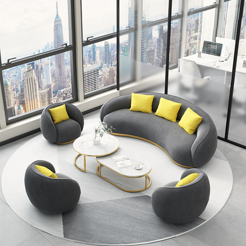 Hedendaagse vaste kleur hellende arm gebogen bank voor woonkamer