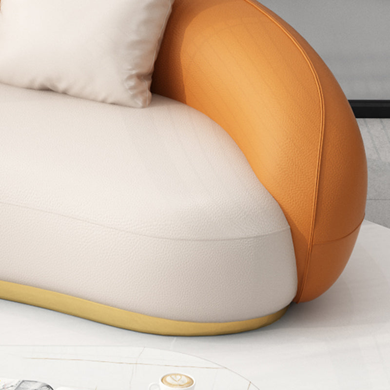 Hedendaagse vaste kleur hellende arm gebogen bank voor woonkamer