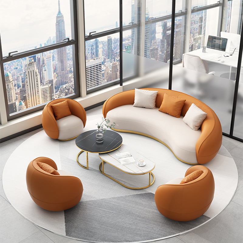 Hedendaagse vaste kleur hellende arm gebogen bank voor woonkamer