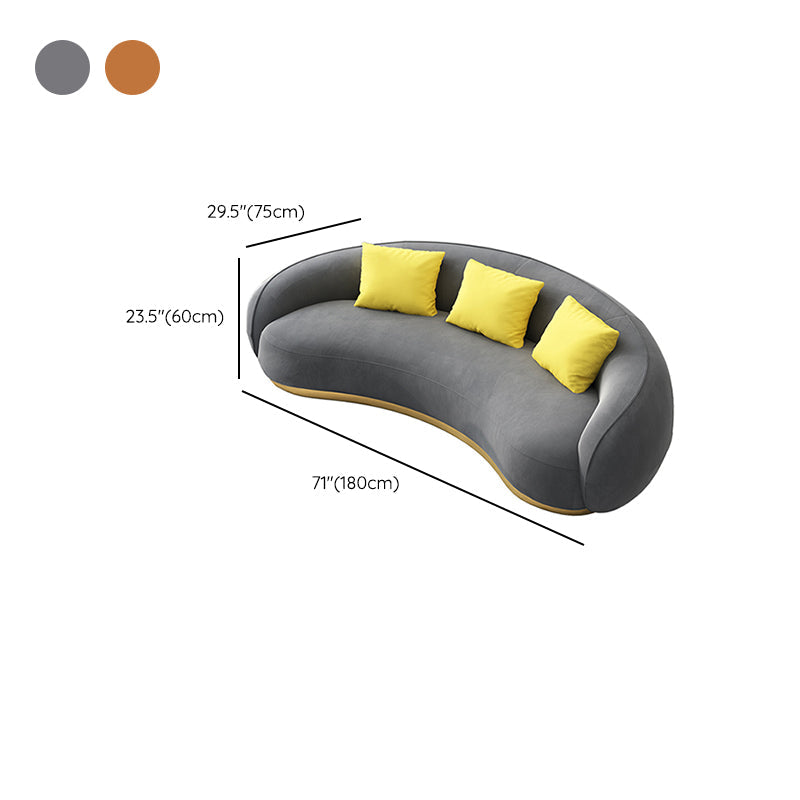 Hedendaagse vaste kleur hellende arm gebogen bank voor woonkamer