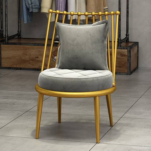 Industrial Solid Color Armless Sofa with Pillow Back For Living Room 1-Seater Sofa Gold-grey Flannel