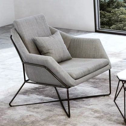 Hedendaagse stijl katoen wijd uitlopende armbank in grijs voor woonkamer