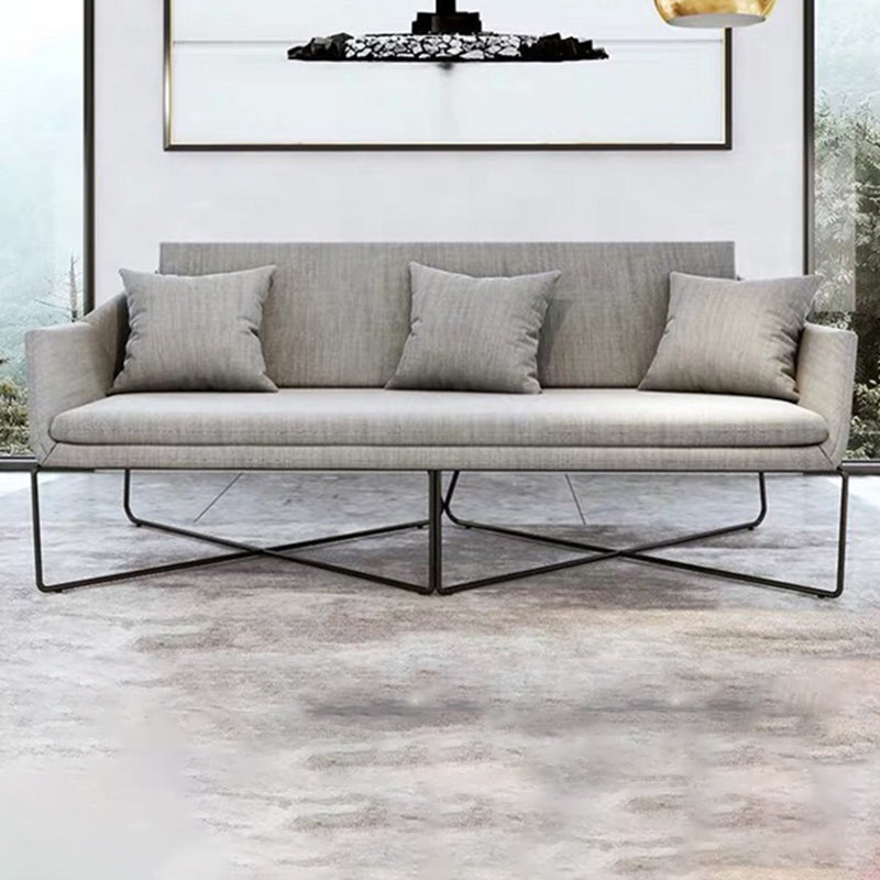 Hedendaagse stijl katoen wijd uitlopende armbank in grijs voor woonkamer