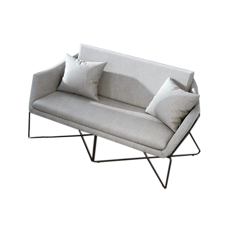 Hedendaagse stijl katoen wijd uitlopende armbank in grijs voor woonkamer