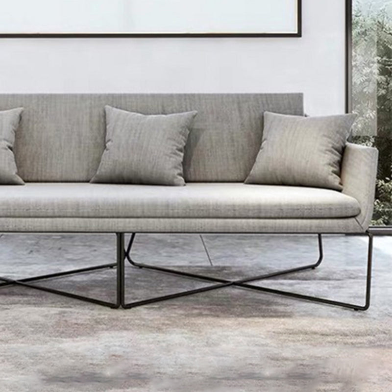 Hedendaagse stijl katoen wijd uitlopende armbank in grijs voor woonkamer