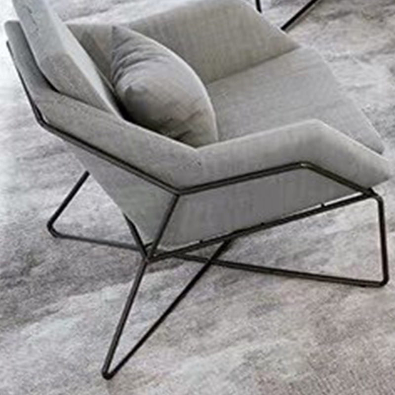 Hedendaagse stijl katoen wijd uitlopende armbank in grijs voor woonkamer