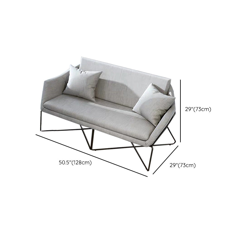 Hedendaagse stijl katoen wijd uitlopende armbank in grijs voor woonkamer