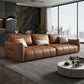 Contemporary Solid Color Pillow Back Square Arm Sofa For Living Room