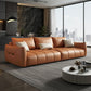 Contemporary Solid Color Pillow Back Square Arm Sofa For Living Room