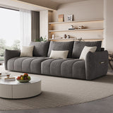 Contemporary Solid Color Pillow Back Square Arm Sofa For Living Room