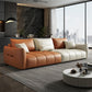 Contemporary Solid Color Pillow Back Square Arm Sofa For Living Room