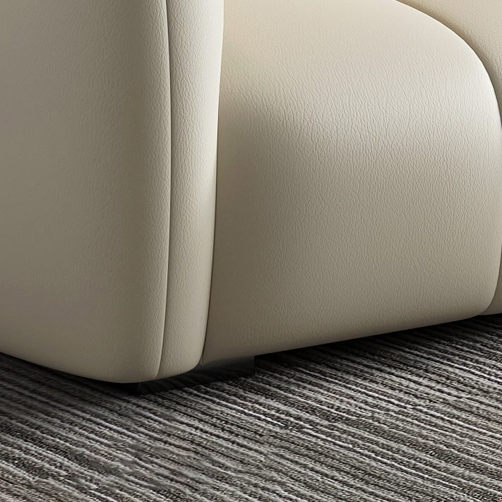 Contemporary Solid Color Pillow Back Square Arm Sofa For Living Room