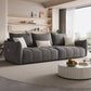 Contemporary Solid Color Pillow Back Square Arm Sofa For Living Room