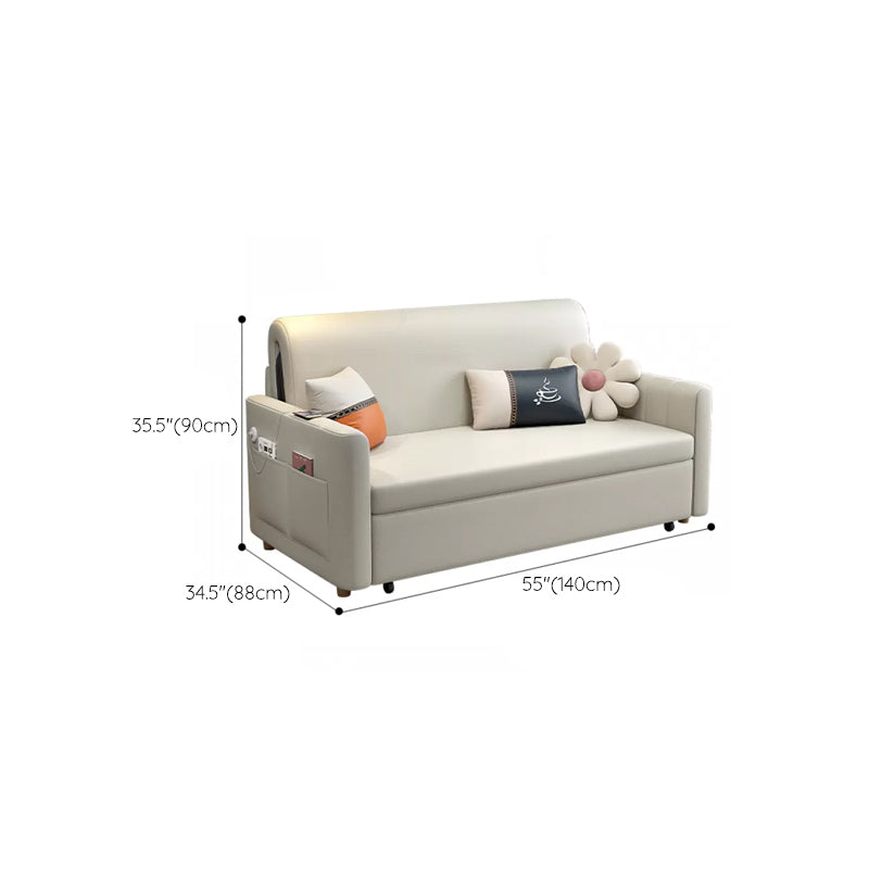 Contemporary Pillow Included Sleeper Sofa Faux leather Sofa Bed Clearhalo 'furn' 'furn_futons' 'Furniture' 'Futons & Daybeds' 'Futons' 'Living Room Furniture' 7742043