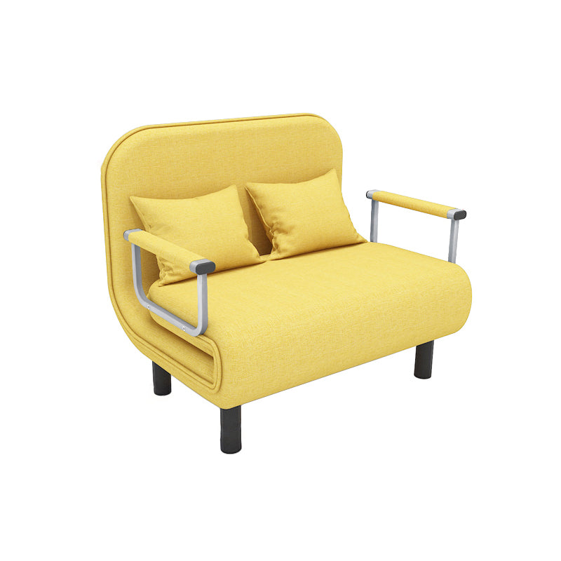 Removable Cushions Sleeper Sofa Contemporary Square Arms Sofa Bed Yellow Clearhalo 'furn' 'furn_futons' 'Furniture' 'Futons & Daybeds' 'Futons' 'Living Room Furniture' 7742132